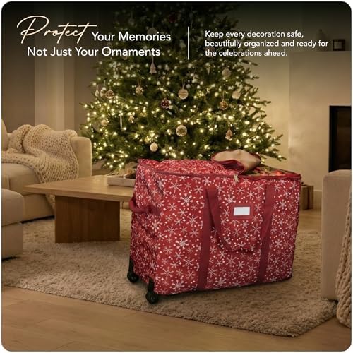 Covermates Rolling Adjustable Ornament Storage Bag, 19.25"W x 13"D x 18.5"H - Image 2