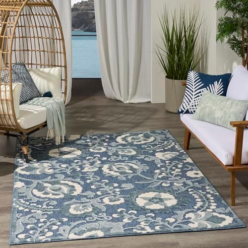 Nourison Home Aloha Blue 5'3" x 7'5" Area Rug - Easy Clean, Non Shedding, Bed Room, Living Room, Dining Room, Kitchen (5' x 8') - Image 3