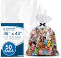 48x48 Open End Extra Large Storage Bags (50 Count) - 50 Black Ties Included by SpartanIndustrial