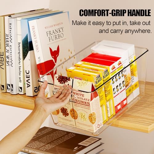 8 Pack Large Clear Plastic Storage Bins, Kitchen &Pantry Organizer - Image 6