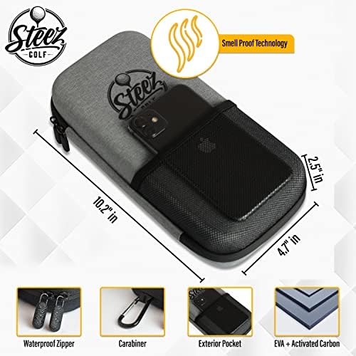 Accessory Case - Golf Bag Organizer. Airtight, Water-Resistant, Protective Hard Case for Phone, Tees, Ball Markers, Repair Tools, and Golf Essentials. Removable Golf Glove Hanger/Dryer - Image 2