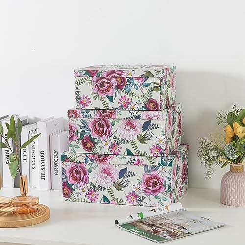 Soul & Lane - Floral Luxe Decorative Storage Boxes with Lids, Set of 3 - Image 2
