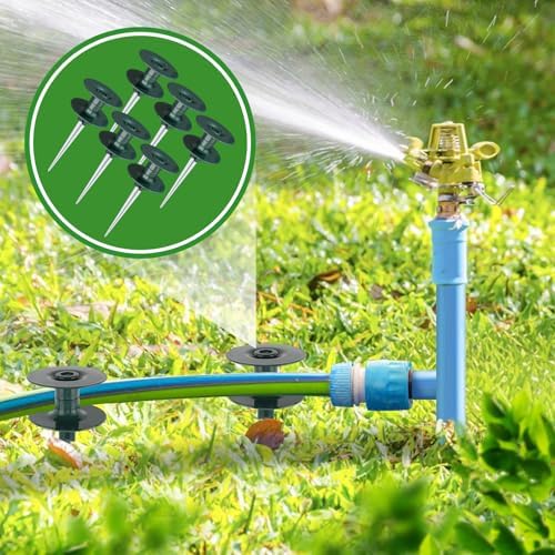 2 Pack Hose Guard Stake, 10 Inch Garden Hose Guide Spike Zinced Metal Spike with Heavy Spin Top, Keep Garden Hose Out of Flower Beds for Plant Protection, Yard Lawn - Image 3