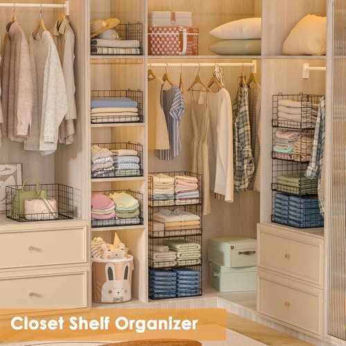 Yociyoga 8-Tier Stackable Closet Organizers and Storage Shelves, Foldable Closet Shelf Organizer, Stackable Storage Bins Drawers for Closet Organizer System, Black（Patent No. 30022416） - Image 6