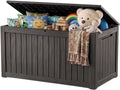 Outdoor Storage Box, 360 Gallon Waterproof Resin Deck Box with Support Rod by ATMELT