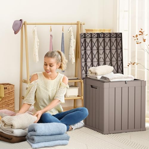 Vixzen 50 Gallon Deck Boxes Outdoor Waterproof, Resin Lockable Storage Box for Patio Cushions Storage Furniture, Garden Tools, Pool Supplies, Weatherproof and UV Resistant (Grey, 50 Gallon) - Image 6