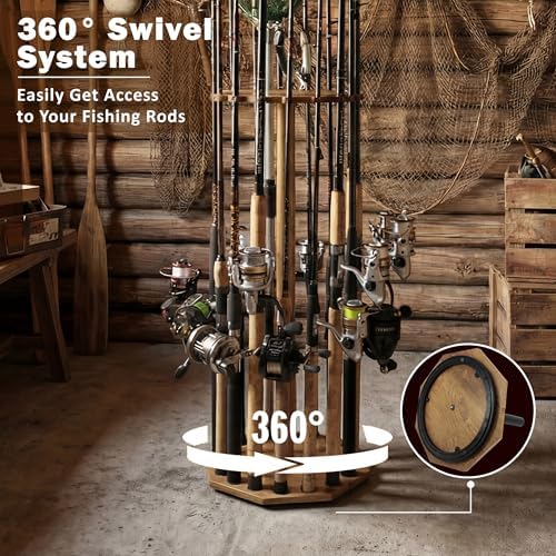 Rush Creek Creations 16-Rod Round Fishing Rod Holder for Garage, Tackle Box - Image 3