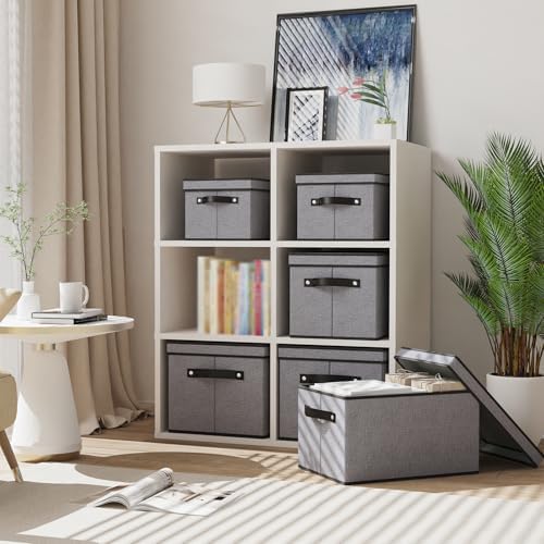 Storage Box with Handles,7.1x9.1x13 In,Gray Bin,5-Pack - Image 2