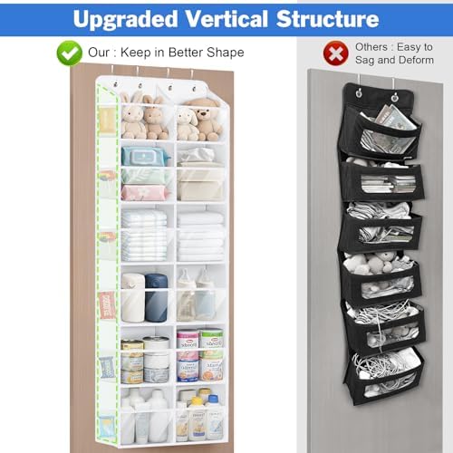Univivi Over the Door Organizer, 6 Tiers Large Behind Door Storage, White - Image 4