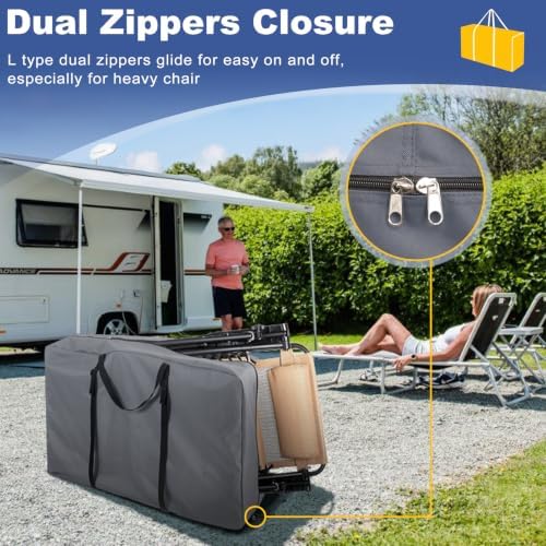 Explore Land Chair Storage Bag for Folding Longue Zero Gravity 2 Pack, Grey - Image 2