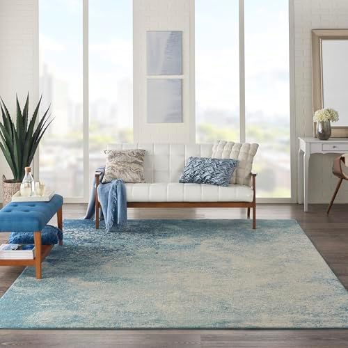 Nourison Home Passion Navy/Light Blue 8' x 10' Area-Rug, Modern, Abstract, Easy-Cleaning, Non Shedding, Bed Room, Living Room, Dining Room, Kitchen (8x10) - Image 5