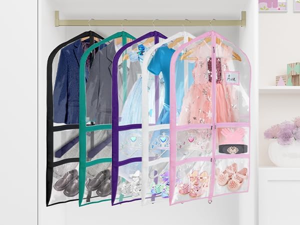 Univivi 40 Inch Dance Costume Garment Bags for Dancers, Clear Black, 3 Pack - Image 6