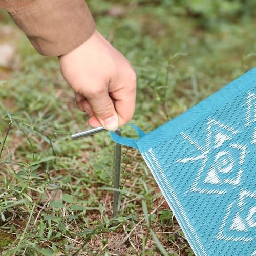 COZYLOOM Vintage Outdoor Rug 8x10 ft Waterproof Reversible Patio Plastic Straw Rugs for Decor Outside Large RV Camping Area Carpet Mat for Porch Deck Balcony Pool Backyard Picnic Beach Camper Door - Image 5