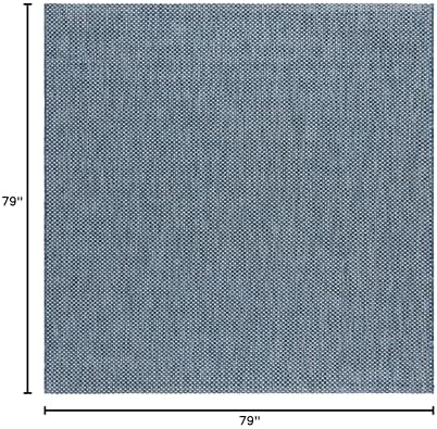 SAFAVIEH Courtyard Outdoor Square Rug 6'7", Navy & Grey CY8521-36821 - Image 2