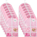 Nuenen 12 Pcs Clear Garment Bags Dance Costume 5 Pockets,Pink,37 Inch by Nuenen
