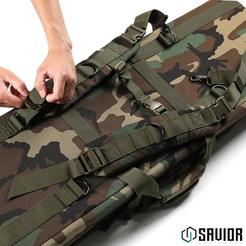 Savior Equipment American Classic Tactical Double Long Gun Bag Pistol Transportation Case w/Backpack Strap, Lockable Compartment, Available Length in 32" 36" 42" 46" 51" 55" - Image 5