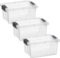 Superio 3.4 Quart Clear Plastic Storage Boxes with Lids, Stackable Organizer Containers, BPA-Free Storage Bins for Home, Office, School & Dorm, 3 Pack by Superio