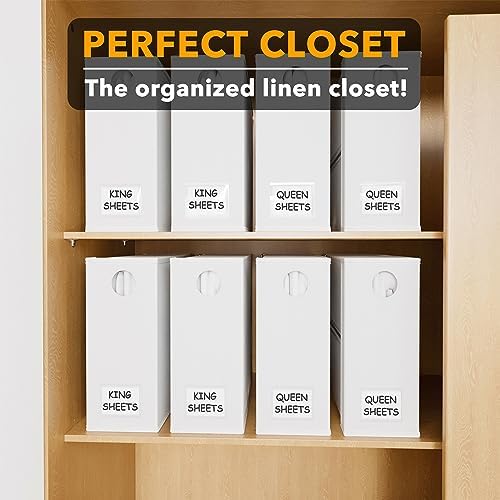 SpaceAid 8 Pack Bed Sheet Organizers and Storage, Foldable Organizer for Linen Closet, Sheets Set Folder Keeper with Window XL (Queen & King Size) Organizing Bedding Container, White 91ZDSN-SL24-W8 - Image 5