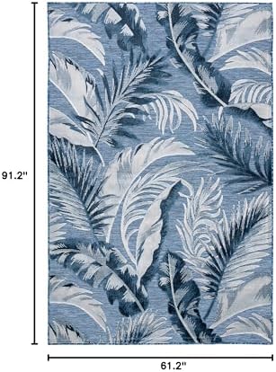 SAFAVIEH Washable Rug Outdoor Cabana Collection - 5'1" x 7'6", Black & Grey, Non-Shedding & Easy to Clean, Ideal for Patio, Backyard, Mudroom (CBN452H) - Image 2