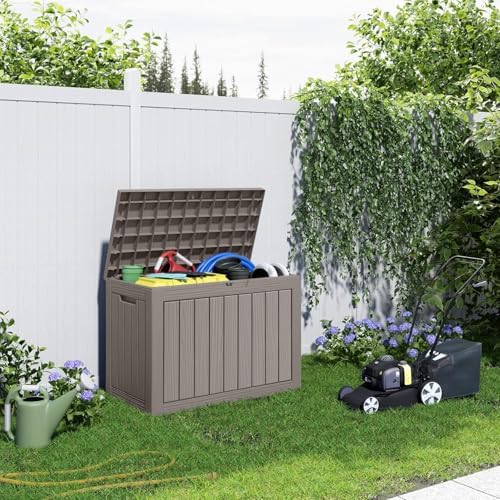 Vixzen 46 Gallon Deck Boxes Outdoor Waterproof, Lockable Storage Box for Patio Cushions Furniture, Garden Tools, Pool Supplies, Weatherproof and UV Resistant (Grey, 46 Gallon) - Image 6