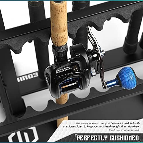 Savior Equipment Fishing Rod Rack Holder Organizer, 24-48 Slots to Hold Fresh Salt Water Spinning Rods & Reel Combo, Lightweight Aluminum Vertical Fish Pole Garage Storage Ground Display Stand - Image 4