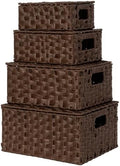 GRANNY SAYS Wicker Basket with Lid, Decorative Storage Baskets for Shelves by GRANNYSAYS