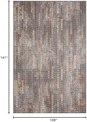 Liora Manne Marina Indoor/Outdoor Power Loomed Synthetic Blend Durable Area Rug - Contemporary Texture Global Colorful (Sienna Black) (8'10" x 11'9") - Image 2