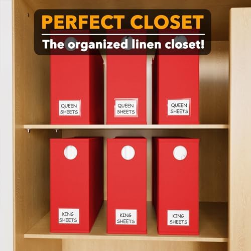 SpaceAid 6 Pack Bed Sheet Organizers and Storage, Foldable Sheet Organizer with Window for Linen Closet, Set Folder Keeper for Queen & King Size Bedding Storage (Red) - Image 5