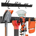 Garden Tool Rack Set, Garage Wall Organization Hanger with 3 Mop Holder and 6 Multi-Purpose Hooks, Garden Yard Shovels Rakes for String Hedge Trimmer Brooms Hoses Folding Chairs ladders, and More by SMARTOLOGY