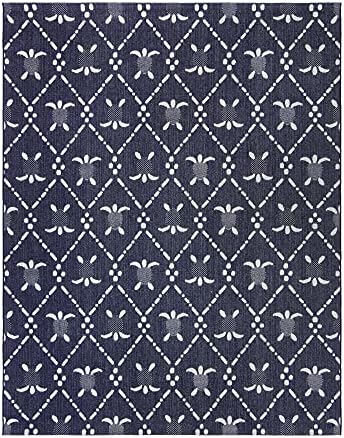 Gertmenian Indoor/Outdoor Kona Coast by Reyn Spooner Rug - 8x10 Large, Stain & UV Resistant, Ideal for Deck, Patio, Poolside Rooms - Turtle Geometric, Navy Blue, 46660 by Gertmenian