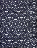 Gertmenian Indoor/Outdoor Kona Coast by Reyn Spooner Rug - 8x10 Large, Stain & UV Resistant, Ideal for Deck, Patio, Poolside Rooms - Turtle Geometric, Navy Blue, 46660 by Gertmenian