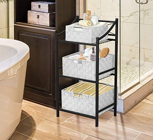 Sorbus Baskets for Organizing, 7-Piece Hand-Woven Storage Set (White) - Image 3