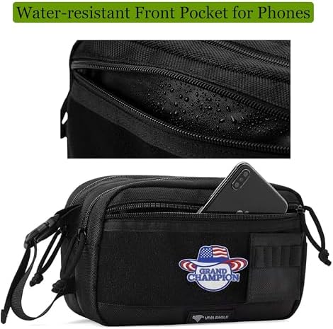 Golf Pouch Bag for Balls Accessories Valuables | Customizable with Hook-and-Loop Panel | Ideal Golfer Gift, Includes Tee-Holder and Motivation Patches | Also Great for Gym Sports Travel Tactical - Image 4