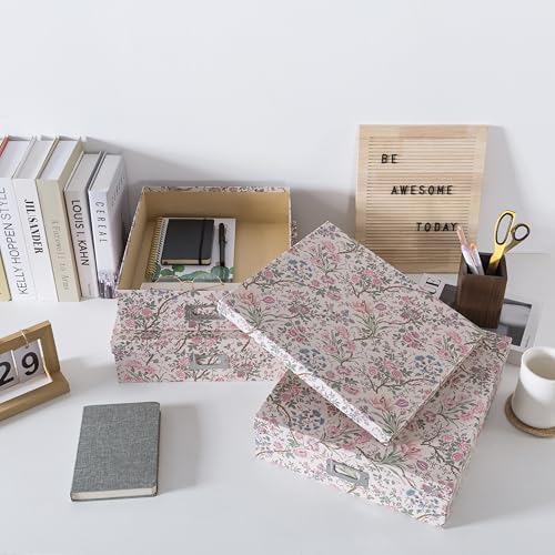 Soul & Lane - Nesting Floral Photo Storage Boxes with Lids, Set of 3 - Image 6