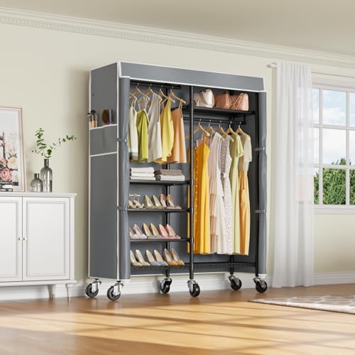 VIPEK R4C Rolling Clothes Rack with Cover, Portable Garment Rack on Wheels - Image 2