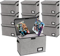 10 Pack Comic Book Storage Box 15.8" X 7.8" X 11.8", Collapsible Holds 160-180 Comic Book Organizer Heavy Duty Bin Container Holder Shelf by YNSZAS