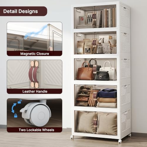 UAMFURI Stackable Storage Bins with Lids, 550QT Lockable Storage Cabinet - Image 4