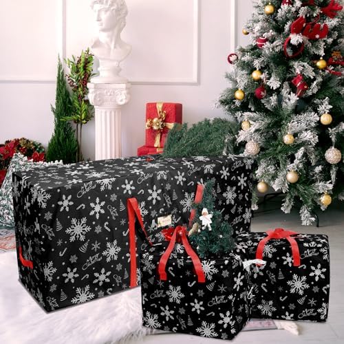 RICHIE Christmas Tree Storage Bag 9ft (3pc Set), 600D Oxford Tear-proof Xmas Tree Bag, Fits Up to 9 Foot Artificial Trees, Reinforced Handles&Zippered&Durable, Holiday Decoration Storage Bags, Black - Image 7