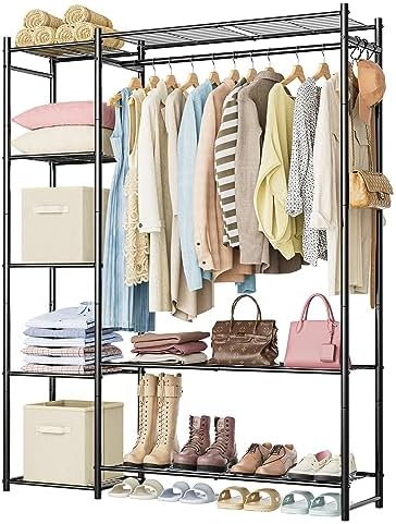HOMIDEC Wardrobe Closet,Portable Clothes Rack with 4 Tiers Shelves by DecorateYourHome