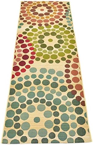 Unique Loom Outdoor Modern Collection Area Rug - Spark (2' x 6' 1" Runner, Beige/ Burgundy) - Image 5