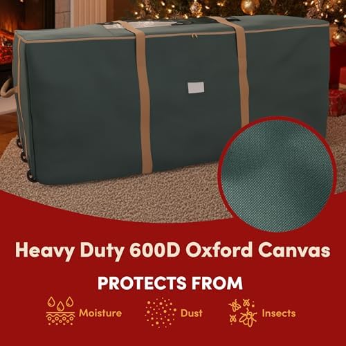 Elf Stor Christmas Tree Storage Bag with Wheels, Green, 67” x 28” x 24” - Image 5