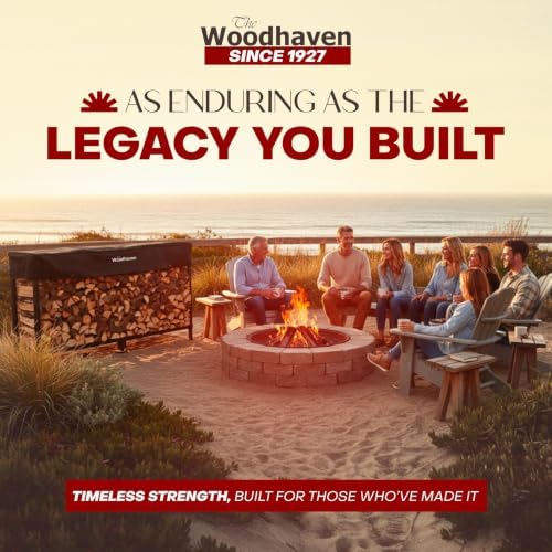 Woodhaven 8-Foot Firewood Rack – American Brand – 1/2 Cord Raised Lumber Storage Rack – Keeps Wood Dry & Ready – Heavy-Duty Steel, Lifetime Structural Warranty (With Cover) - Image 2