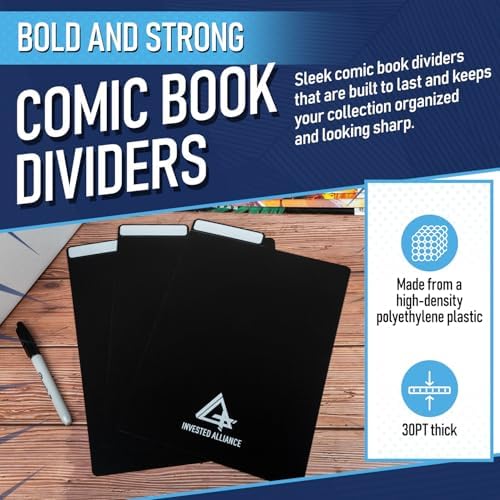 Invested Alliance Bundle Set Premium Short Comic Book Storage Box Organizer with Lid | Thick Cardboard Comic Storage Box For Collectibles Fits 150-175 Current/Silver Age, Heavy Duty & Stackable. - Image 4