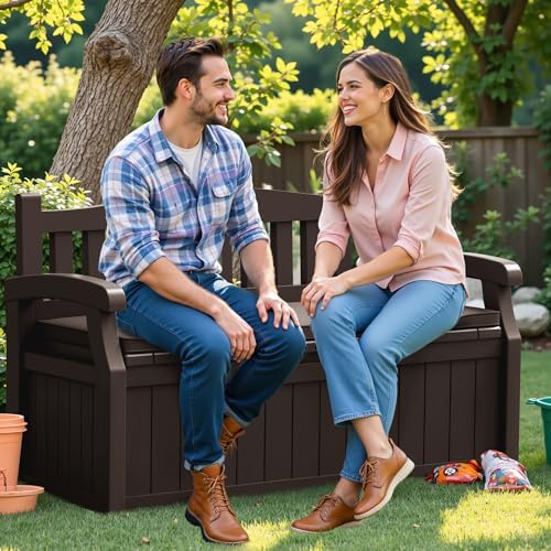 Flamaker 80 Gallon Storage Bench with Cushion, Waterproof, All-Weather - Image 7