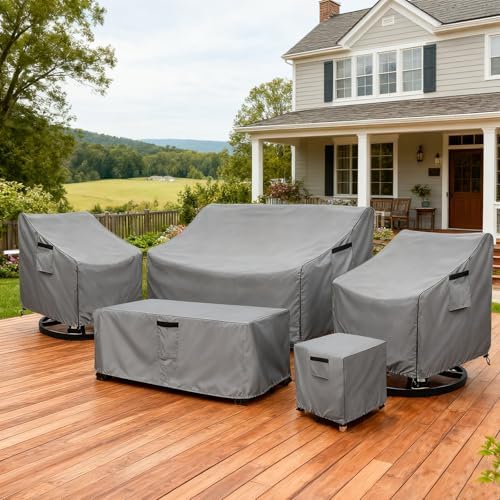 Okcool Patio Chair Covers,Heavy Duty 600D Outdoor Furniture Covers Fits up to 35" W x 37" D x 38.5" H inches -2 Pack,Grey - Image 5