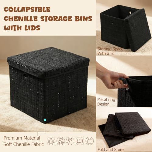 modscape 12x12x12 Collapsible Fabric Cube Storage Bins with Lids - Image 3