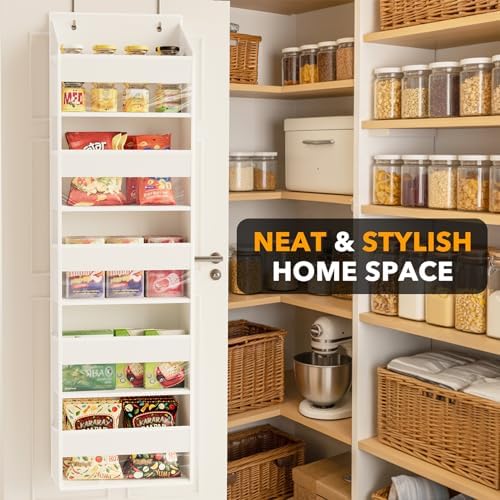 SpaceAid 2 Pack Over The Door Organizer with 5 Large Pockets and 10 Mesh Side Pockets, 5 Layers Door Organizer Hanging with Clear Window for Bedroom, Bathroom, Pantry and Nursery, White - Image 4