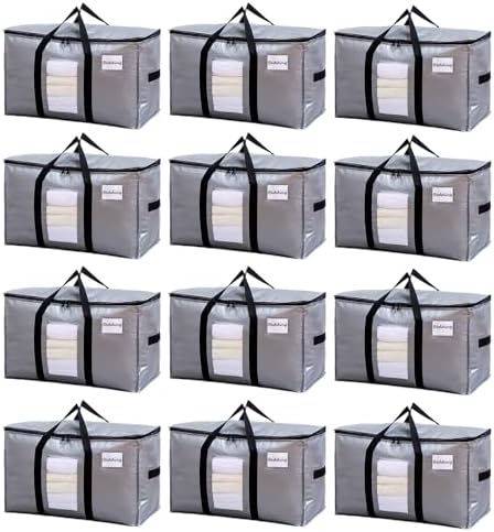 TAILI 12 Pack Silver XXL Moving Bags,Storage Bags with Visible Window by TAILI