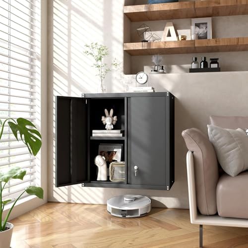 GREATMEET Locking Metal Garage Wall Cabinet with Doors and Shelf - Image 4