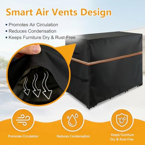Patio Bar Height Set Cover, 72" L x 30" W x 42" H, Black - Image 6